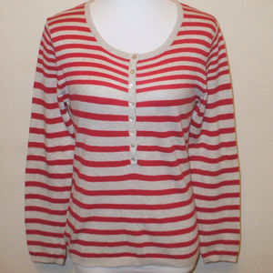 89th & Madison Striped Crew Neck Sweater